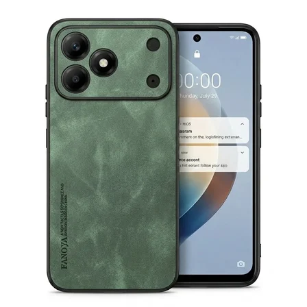 Tecno Spark 50 Uyumlu Kılıf Deri Görünümlü Şık Tasarım Hlt-Hide