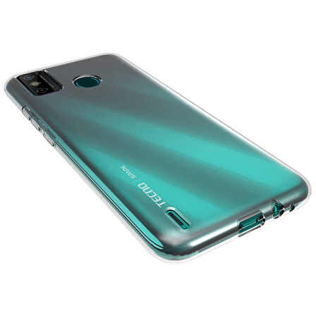 Tecno Spark 6 Go Kılıf Şeffaf İnce Esnek Silikon Kılıf Zipax-Süper
