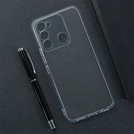 Tecno Spark 8C Kılıf Şeffaf İnce Esnek Silikon Kılıf Zipax-Süper