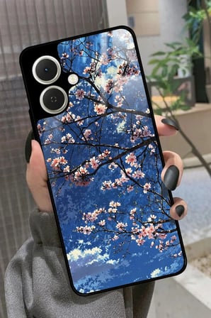 Tecno Spark GO 2 Uyumlu Van Gogh Mavi Ağaç Tablo Tasarımlı Parlak Silikon Kılıf