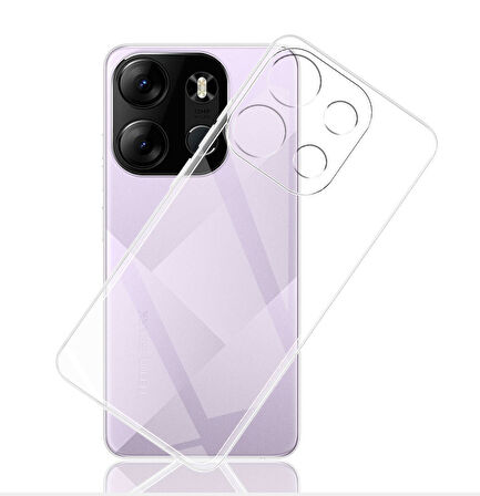 Tecno Spark Go 2023 Kılıf Şeffaf İnce Esnek Silikon Kılıf Zipax-Süper