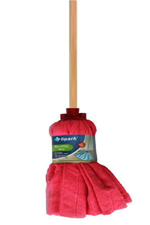 Spark Havlu Vileda Paspas Mop Large Ucu Ve Ahşap Sapı Takım Mavi