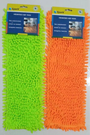 2 Adet Spark Makarna Mop Ucu Mikrofiber Paspas Yedeği 40 Cm