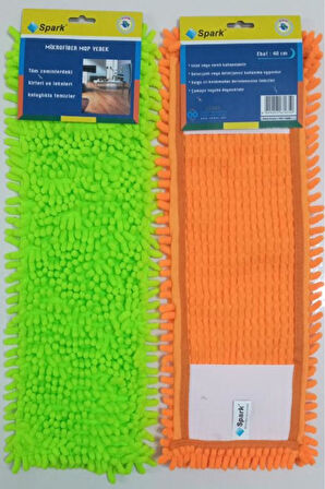 2 Adet Spark Makarna Mop Ucu Mikrofiber Paspas Yedeği 40 Cm