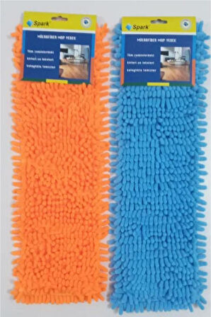 2 Adet Spark Makarna Mop Ucu Mikrofiber Paspas Yedeği 40 Cm