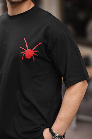 Spider Baskılı Oversize Tişört