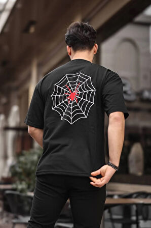 Spider Baskılı Oversize Tişört