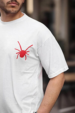 Spider Baskılı Oversize Tişört