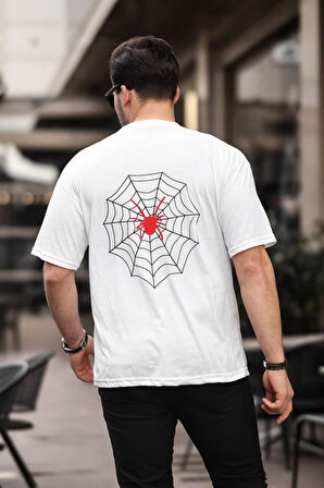 Spider Baskılı Oversize Tişört