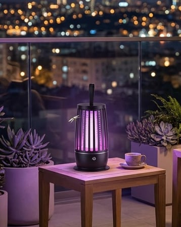 UV Mor Işık Elektrikli Böcek Öldürücü Lamba Gece Aydınlatmalı Sessiz ve Gü
