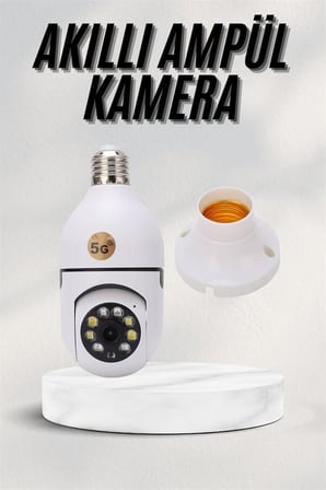 Akıllı Kamera Wifi Kamera Duylu Ampul Görünümlü 360 Derece Dönebilen Ev Kamer