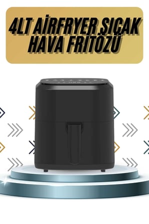4L Airfryer Hazneli Hava Fritözü Yağsız Fritöz Taşınabilir Fırın İşlevi G