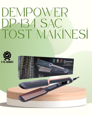 DP-134 Saç Tost Makinesi 220°C Isı Ayarlı 360° Dönebilen Kablo