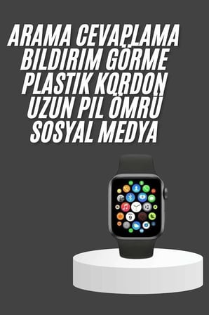 Akıllı Saat Çok Fonksiyonlu Uyku Takibi Adımsayar Nabız Ölçer Arama Cevaplaya