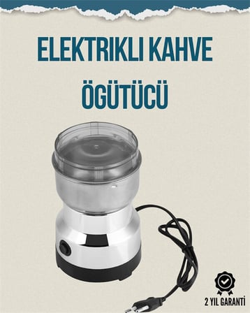Kompakt Elektrikli Kahve ve Baharat Öğütücü | 14500 Devir Şeffaf Kapaklı Hedi