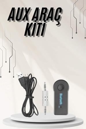 Yeni Nesil Bluetooth Aux Araç Kiti Siyah TV Tablet Telefon Araç Araba