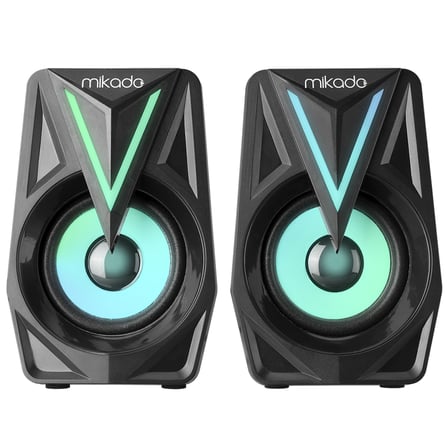 MIKADO MD-S23 GLARE 6W 1+1 Masaüstü RGB Aydınlatma USB Siyah Kasa Speaker(1923)