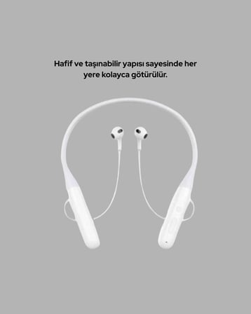 100 Saat Pil Ömrü Boyun Askılı Bluetooth Kablosuz Kulaklık