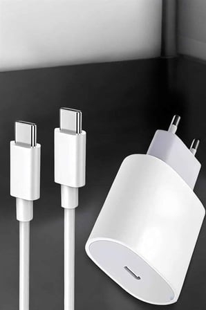 Şarj Aleti İOS 15/15 Pro Max Uyumlu Şarj Adaptörü ve Kablosu