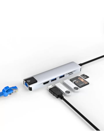 Type C Hub Çoklayıcı 8 Port USB HDMI RJ45 Kart Okuyucu
