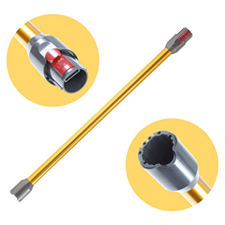 srfn ticaret Dyson V12 Detect Slim Absolute Uyumlu Kablosuz Süpürge Borusu - Altın