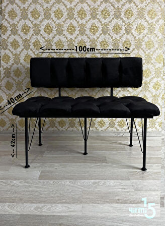 Metal Ayaklı Metal Alt Kasalı Sırtlı Bench & Puf 