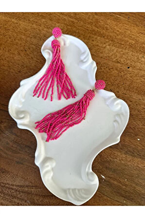 Pembe Gold Uzun Sallantılı Küpe