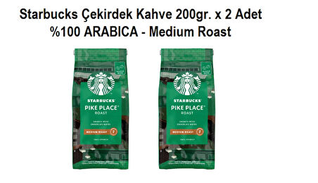 Starbucks Çekirdek Kahve /  Pike Place Roast Çekirdek Kahve 200 G x 2 Adet