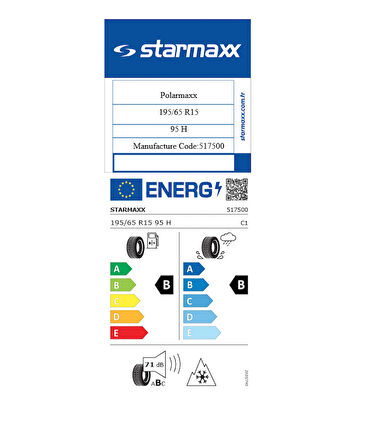 Starmaxx 195/65 R15 95H Polarmaxx Oto Kış Lastiği (Üretim Yılı:2023)