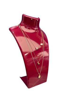 Kolye Standı Akrilik -Takı Teşhir ve Saklama Standı Fuşya 19x30 cm