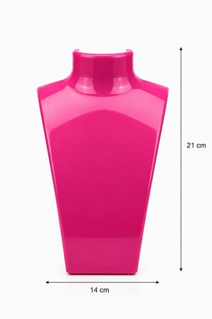 Akrilik Fuşya Kolye Standı 19x30 cm – Kolye, Küpe ve Takı Sergileme Standı