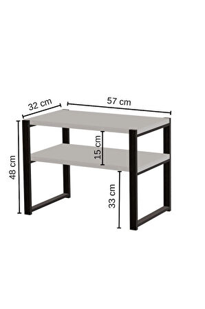 Steel Design 2 Katlı Metal Ayaklı Yazıcı ve Ofis Düzenleyici Raf – Masaüstü Standı, Dosya Klasör Organizeri