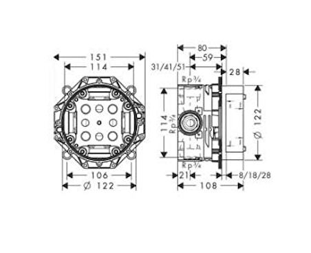 Hansgrohe Ibox Universal Iç Set DN15 DN20 01800180