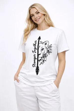 Sevgili Kombini Oversize Çift Tişört Unisex Stronger Together Baskılı Matching Couple Partner 2'li