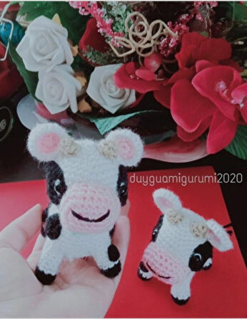Buzu minik inek amigurumi oyuncak 13 cm