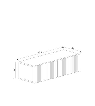 Ahşap Görünümlü Beyaz Kapaklı Çok Amaçlı Duvara Monte Makyaj Masası Dresuar Tv Ünitesi