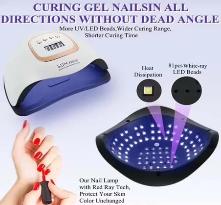 Sun Uv Led Nail Lamp; Sun X26Max Uv LED Kurutucu 380W , 81 LED  Kalici Oje Kurutucu 