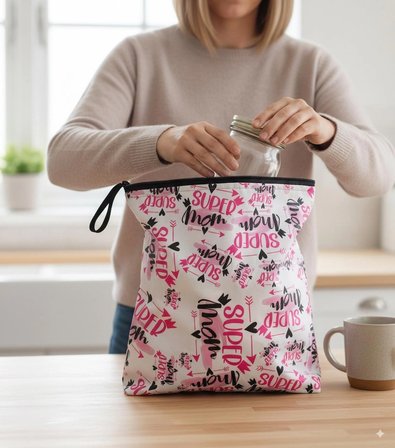 Yorni 2 ADET  30X37CM, Super Mom, Su Geçirmez Islak Mayo Çantası, Torbası
