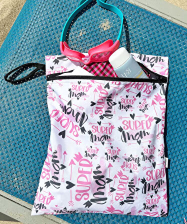 Yorni 43X46CM, Super Mom, Su Geçirmez Islak Mayo Çantası, Torbası