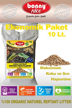 Bonny Nice Doğal Çam Pellet Sürüngen Taban Malzemesi 5 Kg 10 Lt