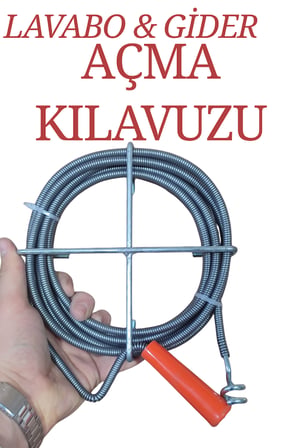 3 Metre Pratik Lavabo Gideri Açıcı Banyo Evye Klozet Açma Teli Kılavuzu Tıkanıklık Giderici Susta