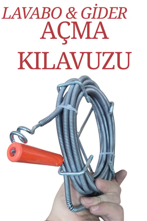 3 Metre Pratik Lavabo Gideri Açıcı Banyo Evye Klozet Açma Teli Kılavuzu Tıkanıklık Giderici Susta