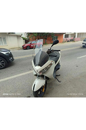 Suzuki Burgman 125 200 Ön cam 2006 2013 Model Yılı 61cm Sarı Şeffaf 4mm Orta Boylu Cam