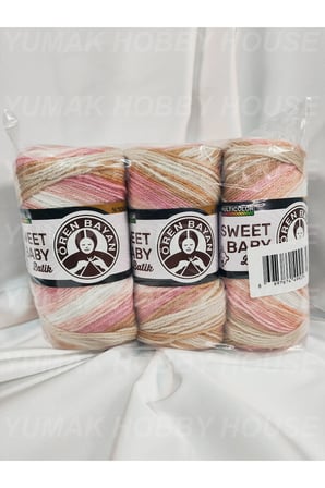 SWEET BABY BATİK Ebruli El Örgü İpi (3 Adet) - Renk: 326