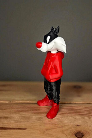 25 CM 3D baskı Sylvester figürü, Looney Tunes figür, çizgi film figürü
