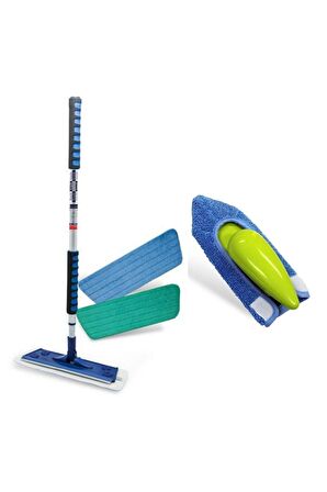 Silva Mikrofiber  Teleskopik 2'li  Mop Set Ve Mikrofiber El Mop