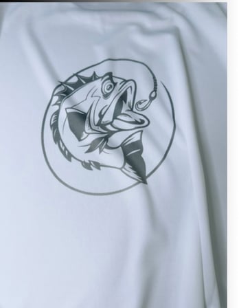 Elfitrend Balık Baskılı Tişört Beyaz Regular Bisiklet Yaka Unisex Polyester XXL