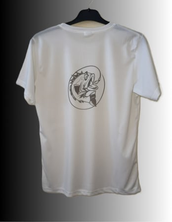 Elfitrend Balık Baskılı Tişört Beyaz Regular Bisiklet Yaka Unisex Polyester XXL