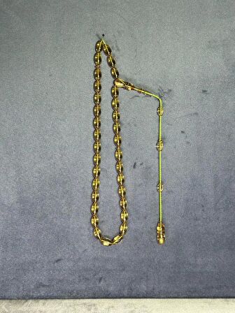 Ateş Kehribar Bej Renk Tesbih T-104