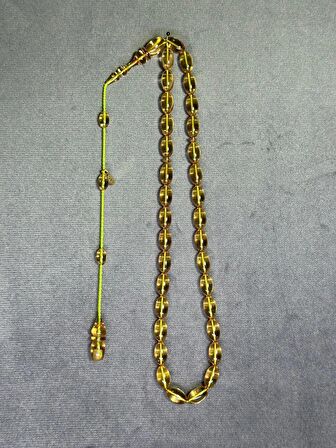 Ateş Kehribar Bej Renk Tesbih T-104